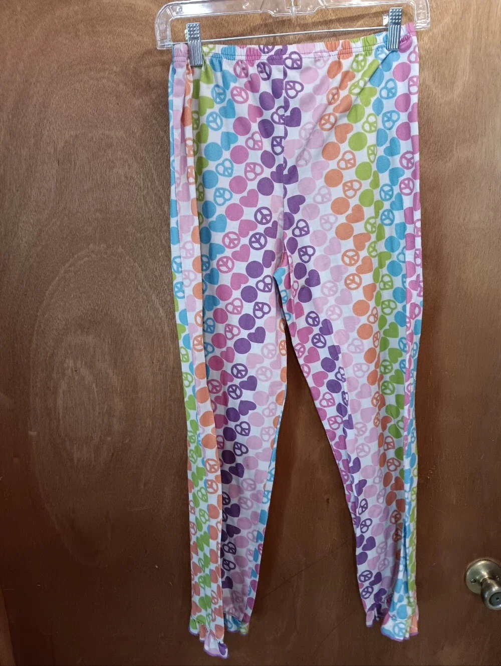 Girls Rainbow Peace Sign Pajama Pants